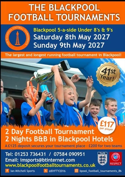 The Blackpool Football Tournaments flyer
