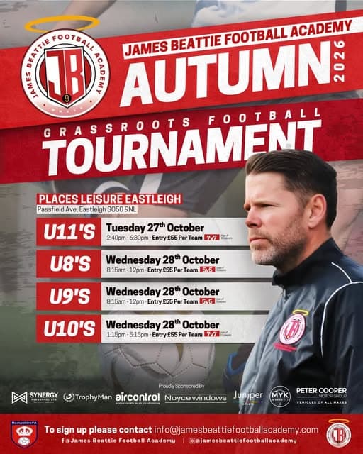 James Beattie Football Academy Autumn 2026 Grassroots Football Tournament listing