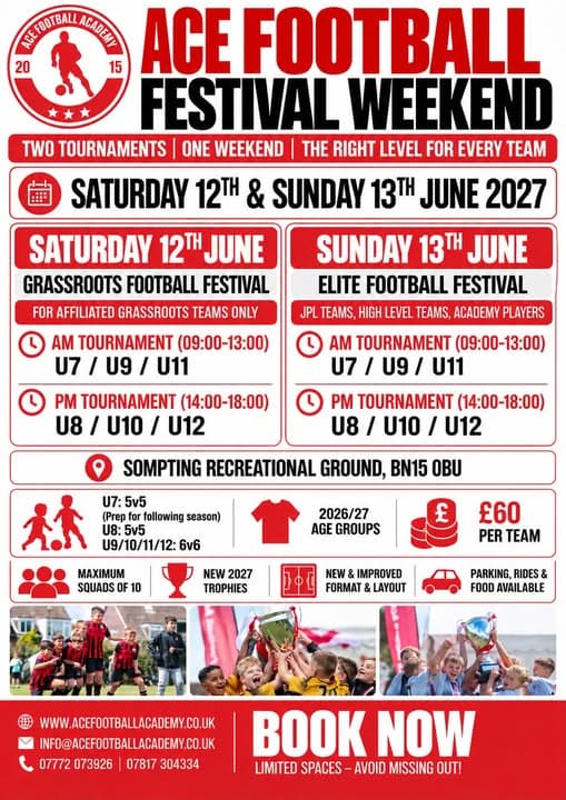 ACE Football Festival Weekend listing