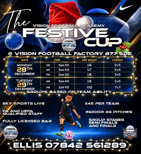Vision Football Academy Festive Cup 2026 listing