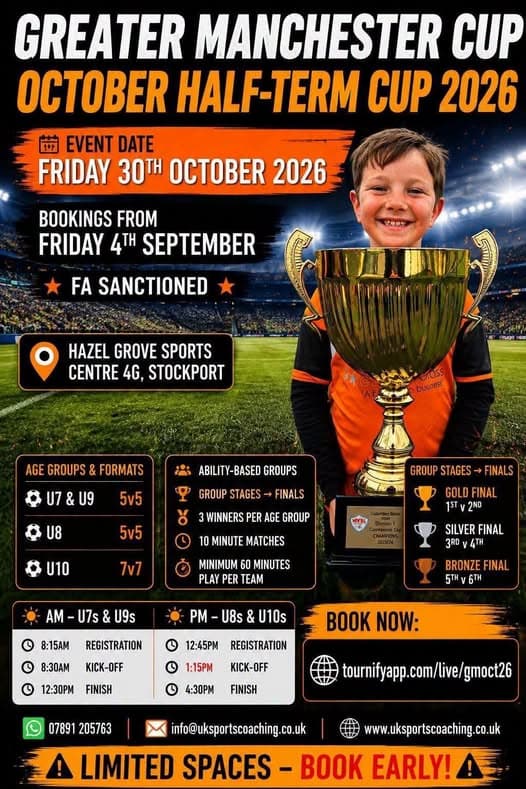 Greater Manchester Cup – October Half-Term Cup 2026 listing