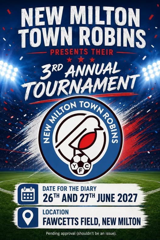 Annuncio: Terzo torneo annuale dei New Milton Town Robins.