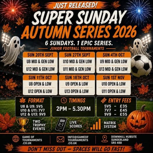 Super Sunday Autumn Series 2026 flyer