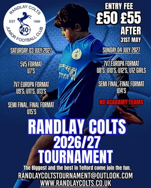 Randlay Colts 2026/27 Tournament listing