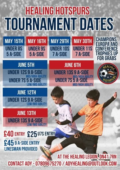 Healing Hotspurs End of Season Tournaments 2027 listing