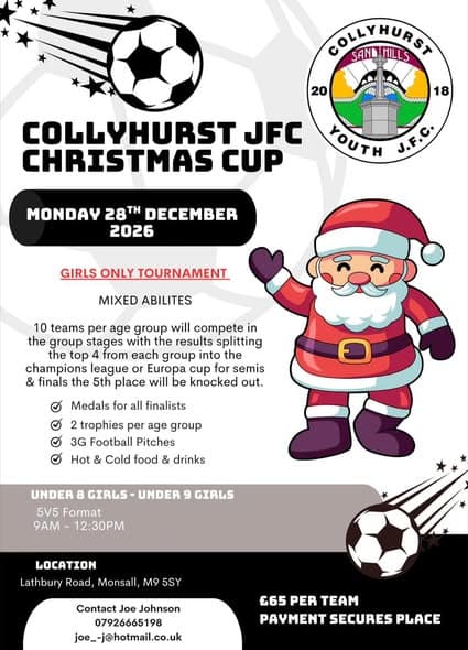 Collyhurst JFC Christmas Cup listing