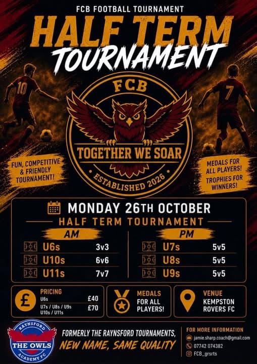 FCB Half Term Tournament flyer