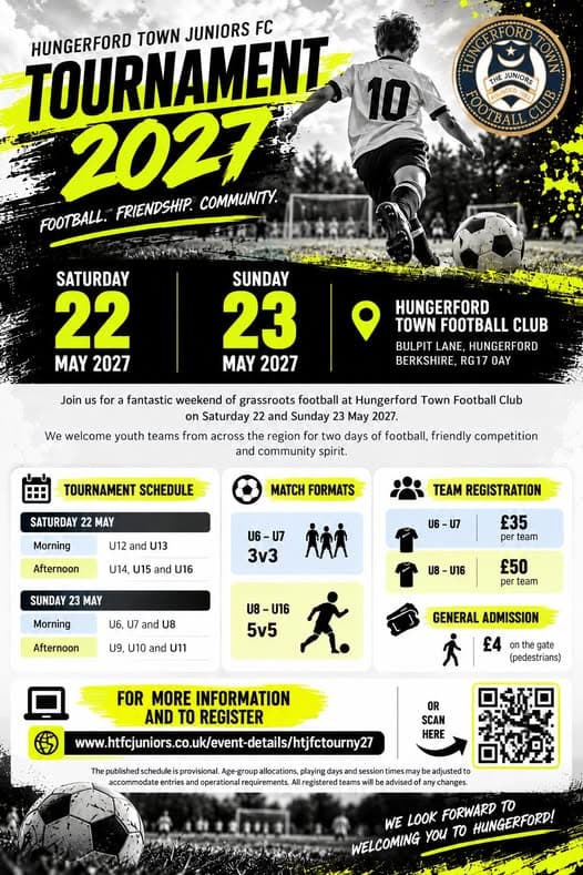 Hungerford Town Juniors FC Summer Tournament 2027 listing