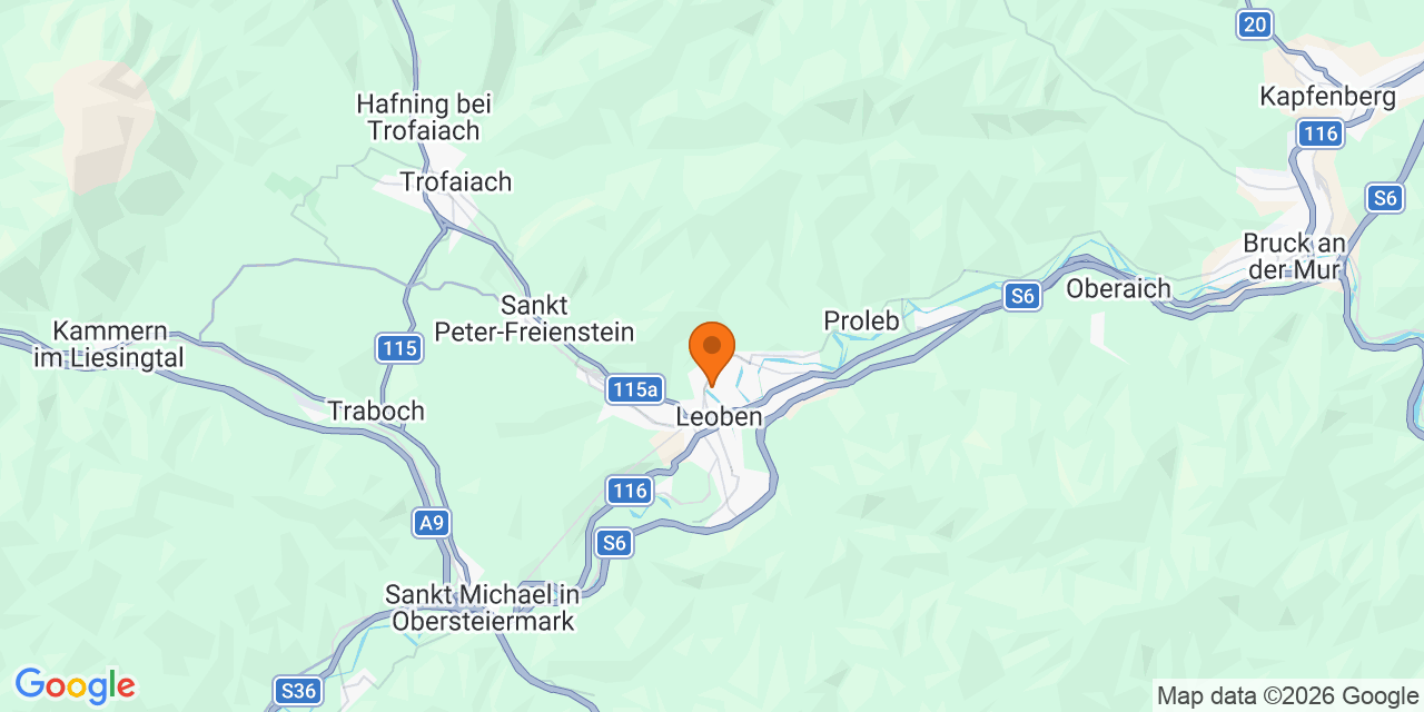 Karte der Spielorte: Fußballturniere in Leoben