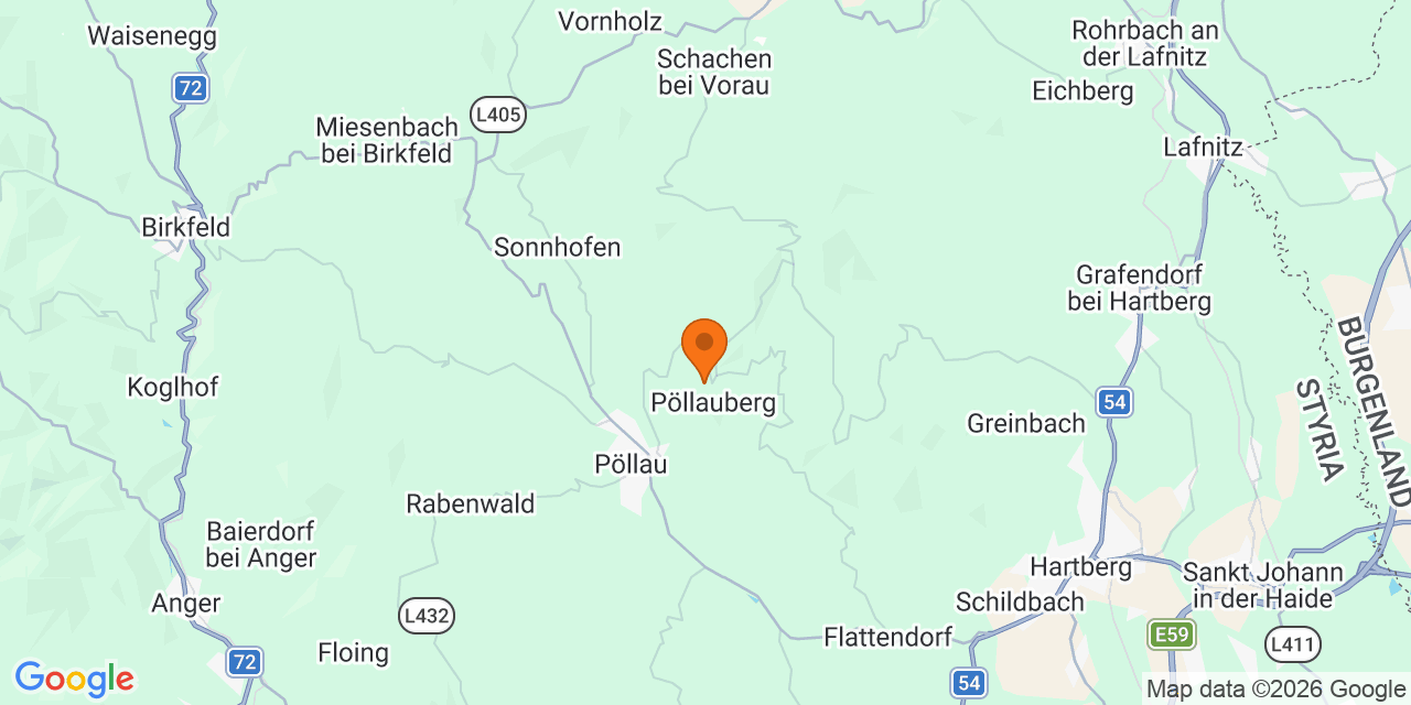 Karte der Spielorte: Fußballturniere in Pöllauberg