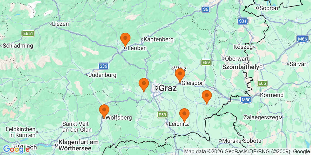 Karte der Spielorte: Fußballturniere U16