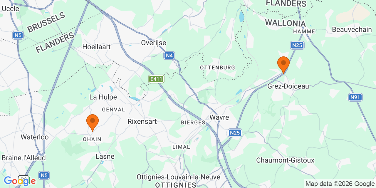 Kaart met de locaties: Voetbaltornooien in Région wallonne