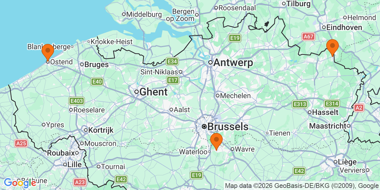 Kaart met de locaties: Voetbaltornooien U14