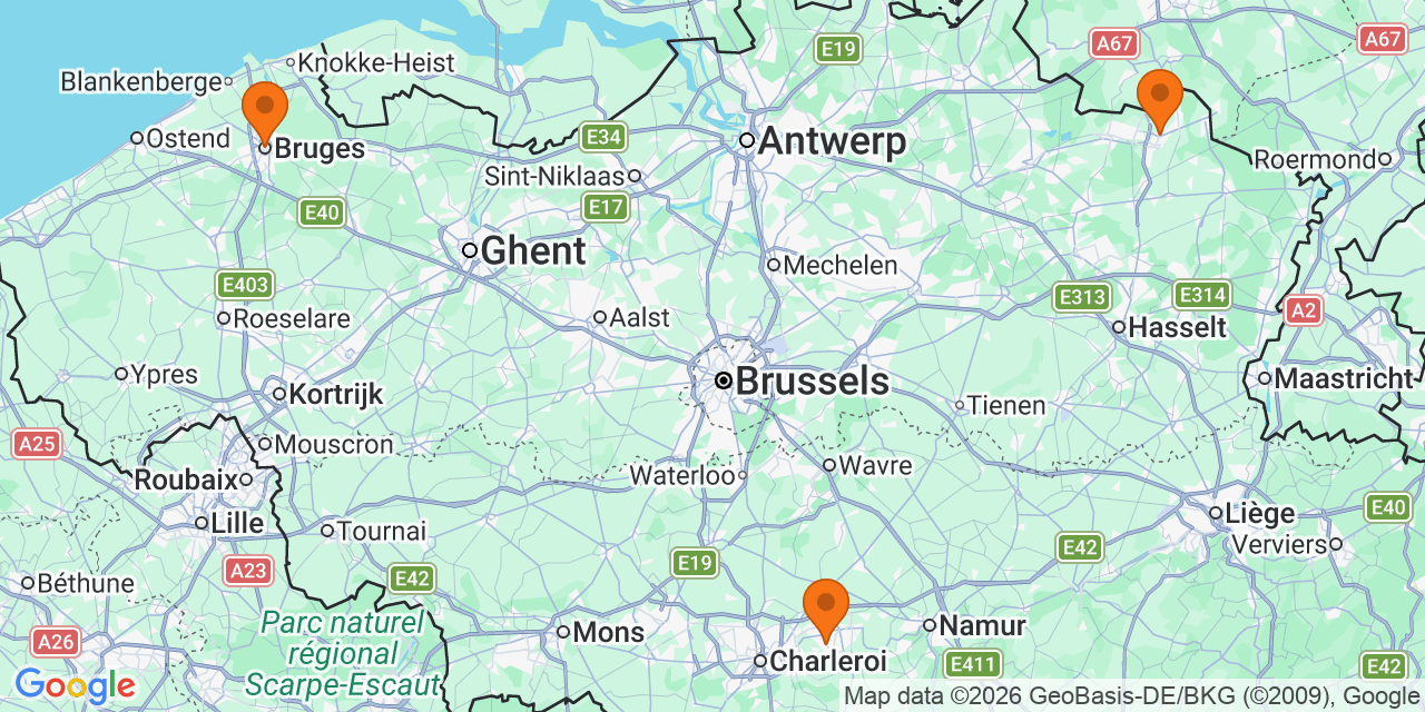 Kaart met de locaties: Voetbaltornooien U15