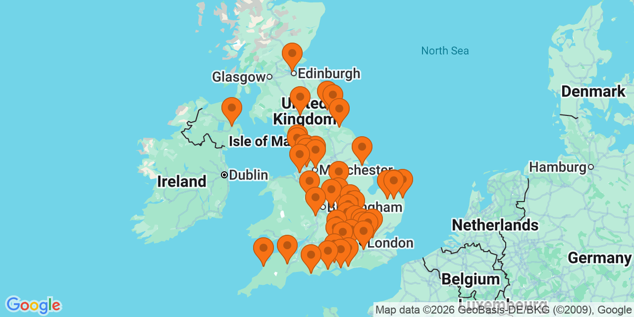 Map of the venues for Football tournaments