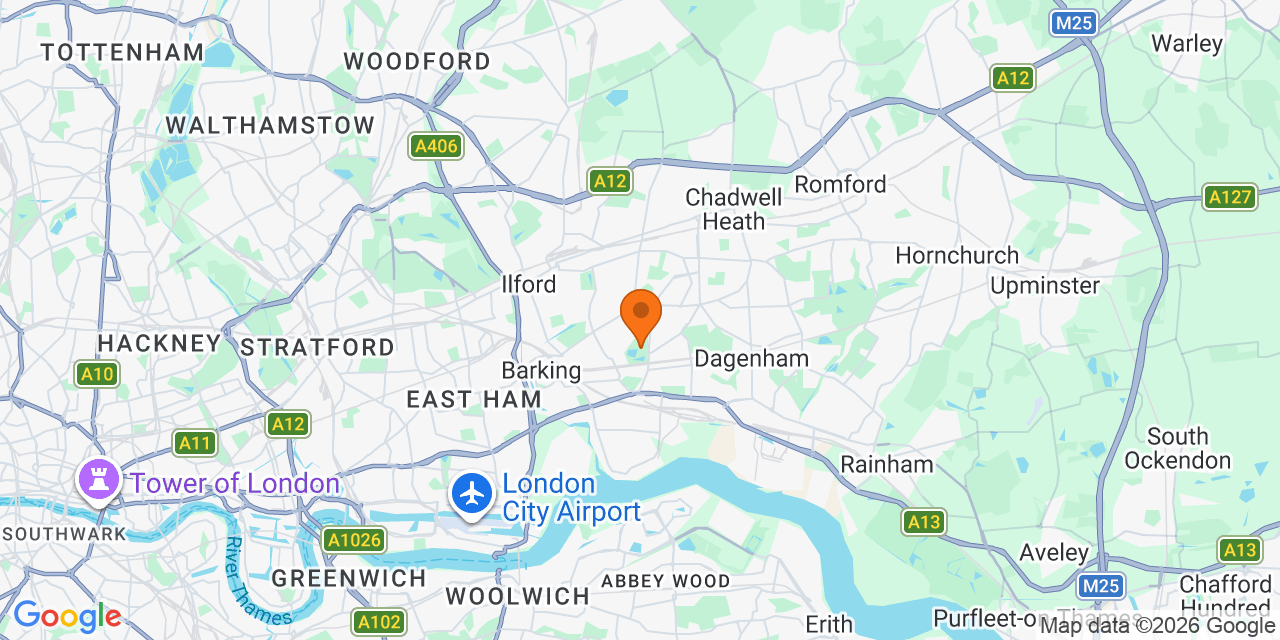 Map of the venues for Football tournaments in Barking