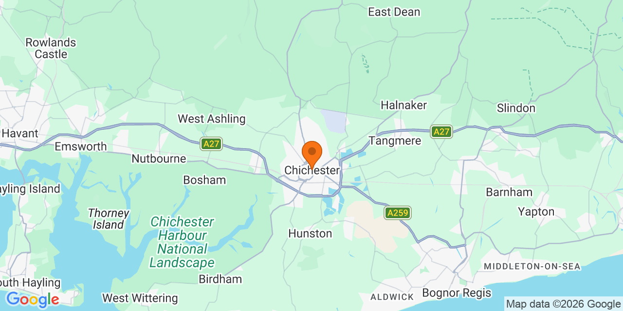 Map of the venues for Football tournaments in Chichester