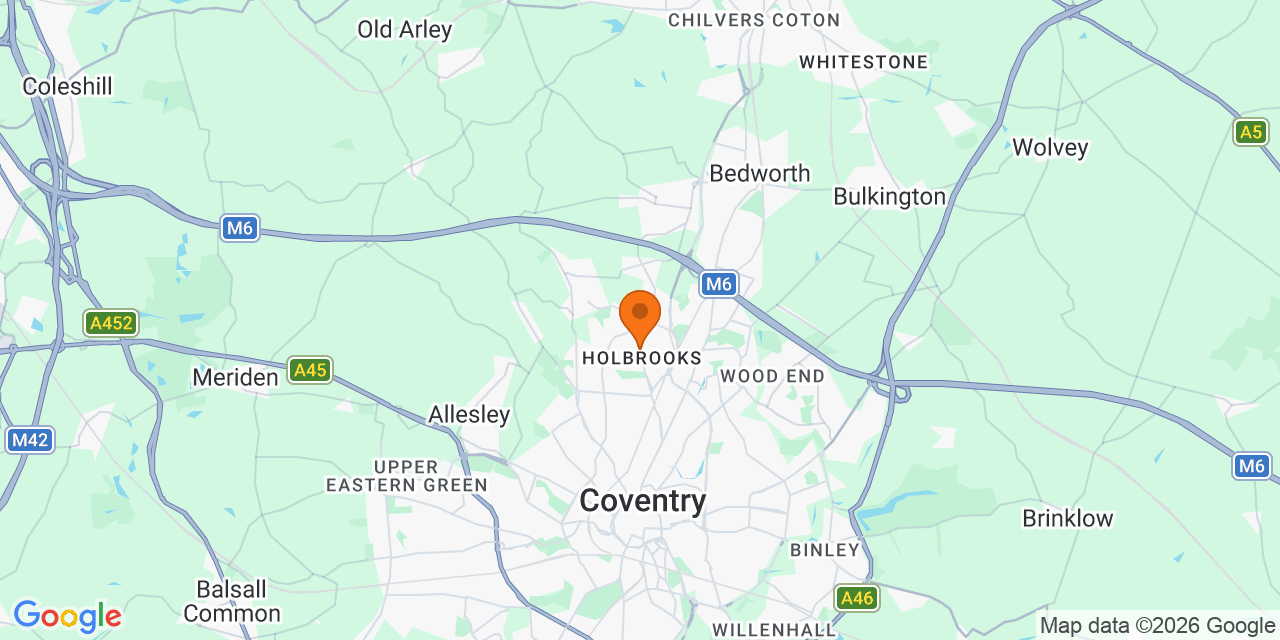 Map of the venues for Football tournaments in Coventry