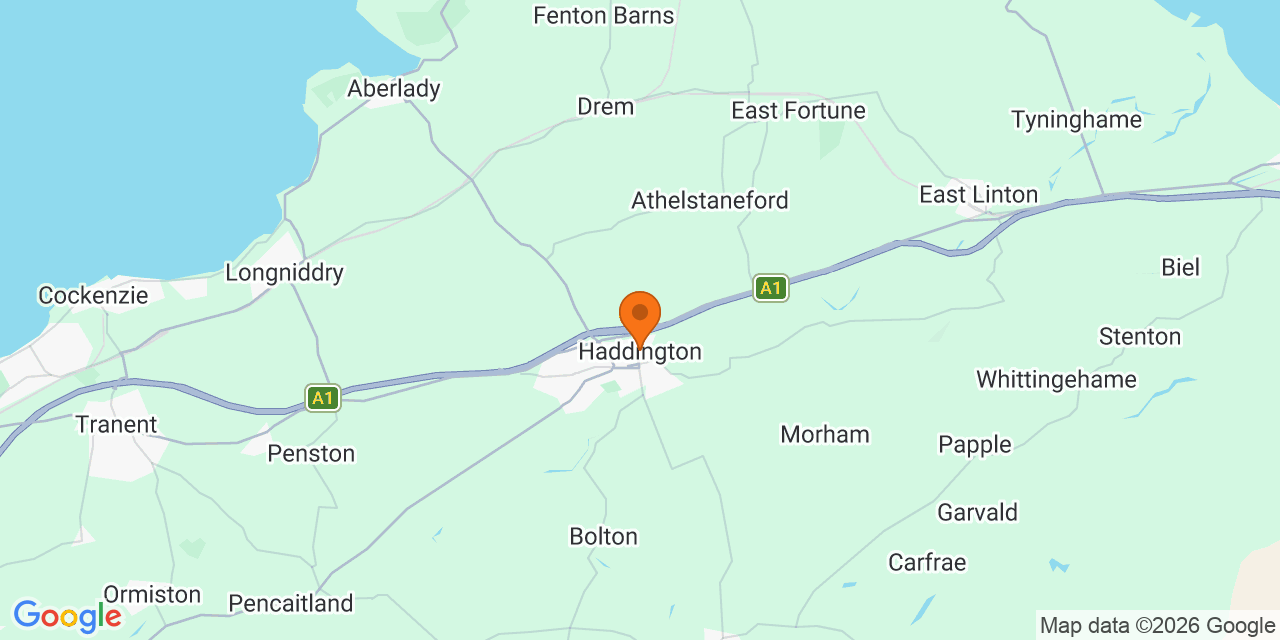 Map of the venues for Football tournaments in East Lothian