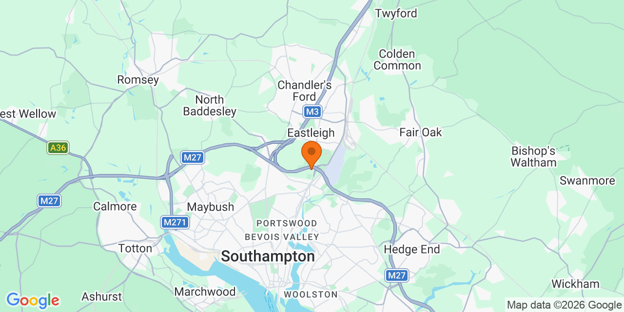 Map of the venues for Football tournaments in Eastleigh