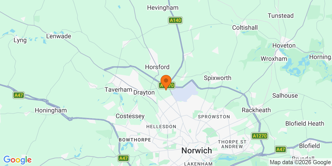 Map of the venues for Football tournaments in Horsford, Norwich