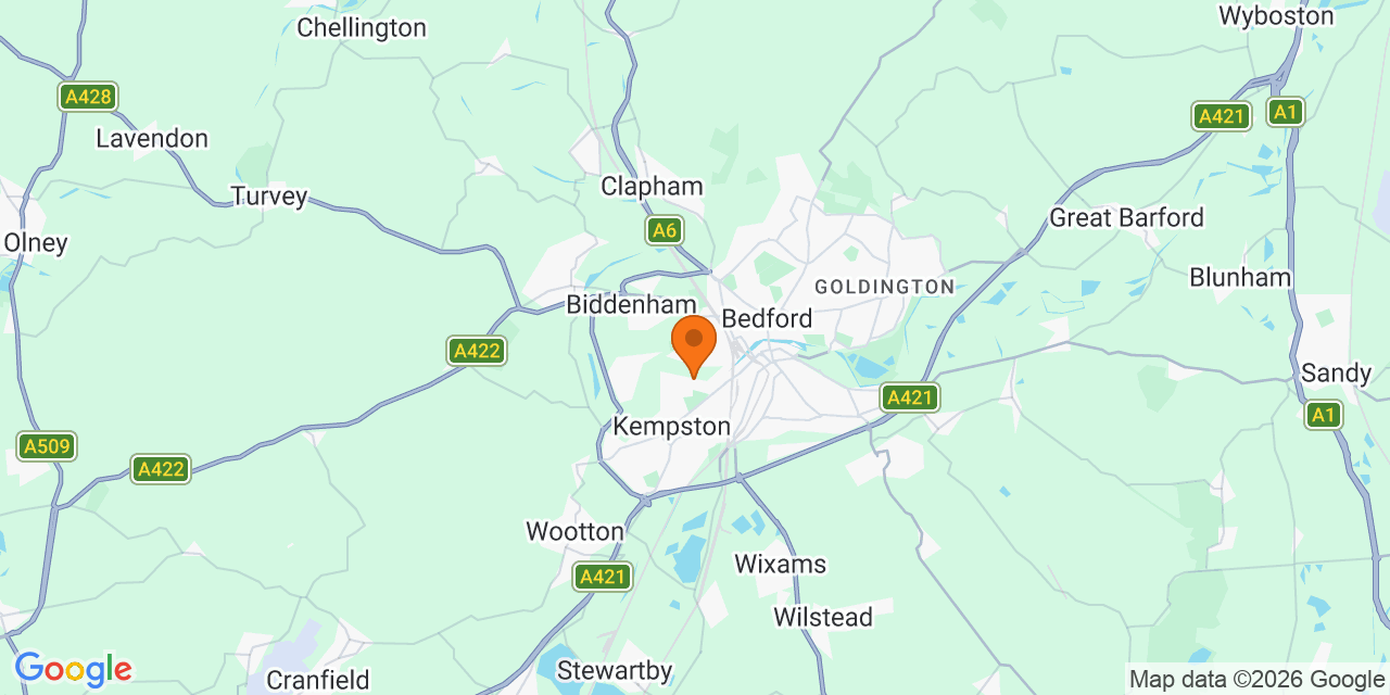 Map of the venues for Football tournaments in Kempston