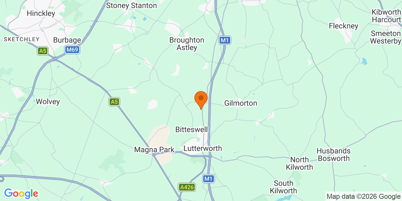 Map of the venues for Football tournaments in Lutterworth