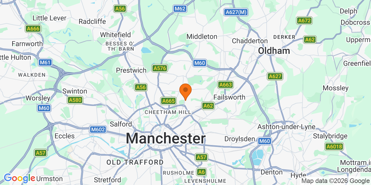 Map of the venues for Football tournaments in Manchester