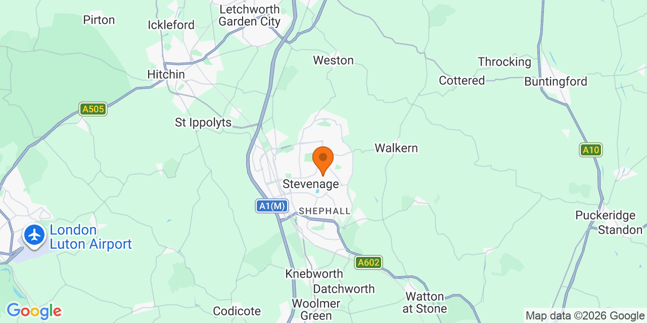 Map of the venues for Football tournaments in Stevenage