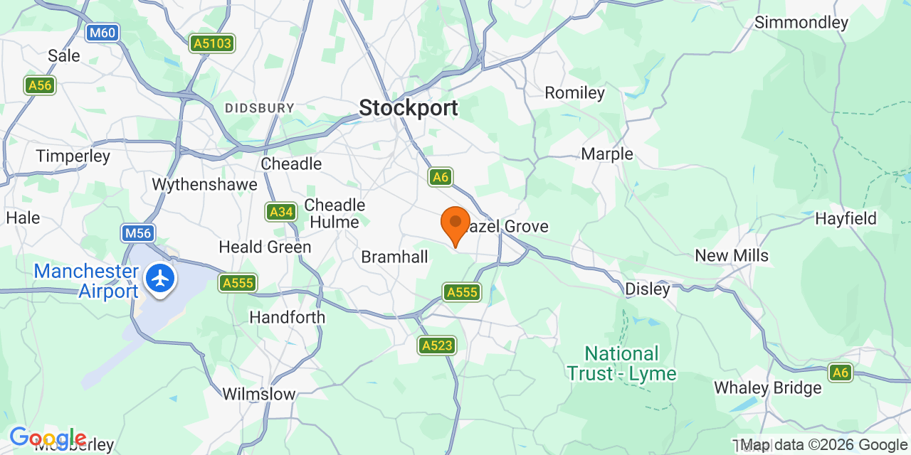Map of the venues for Football tournaments in Stockport
