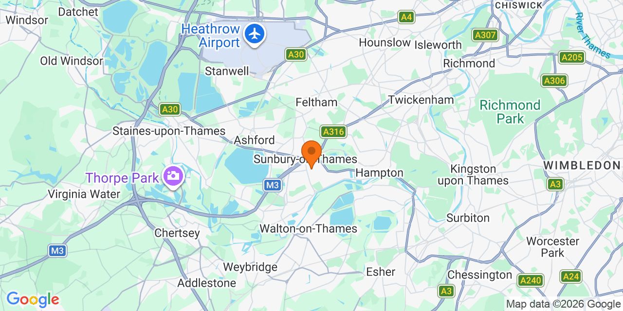 Map of the venues for Football tournaments in Sunbury-on-Thames