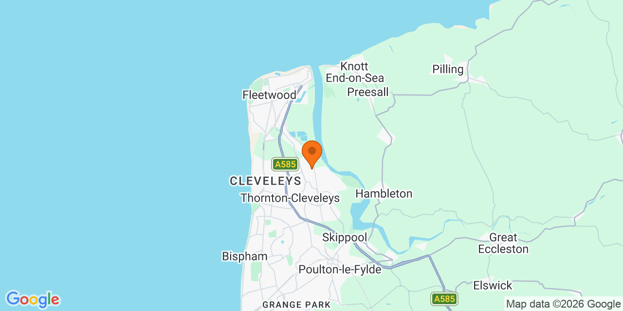 Map of the venues for Football tournaments in Thornton-Cleveleys