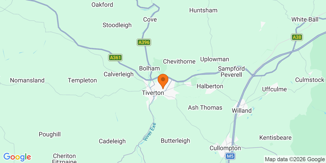 Map of the venues for Football tournaments in Tiverton
