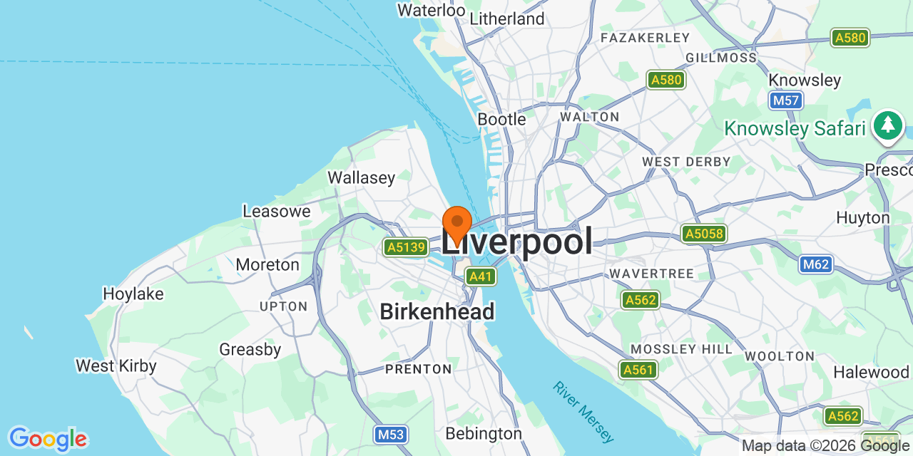 Map of the venues for Football tournaments in Wallasey