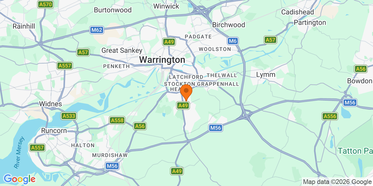 Map of the venues for Football tournaments in Warrington