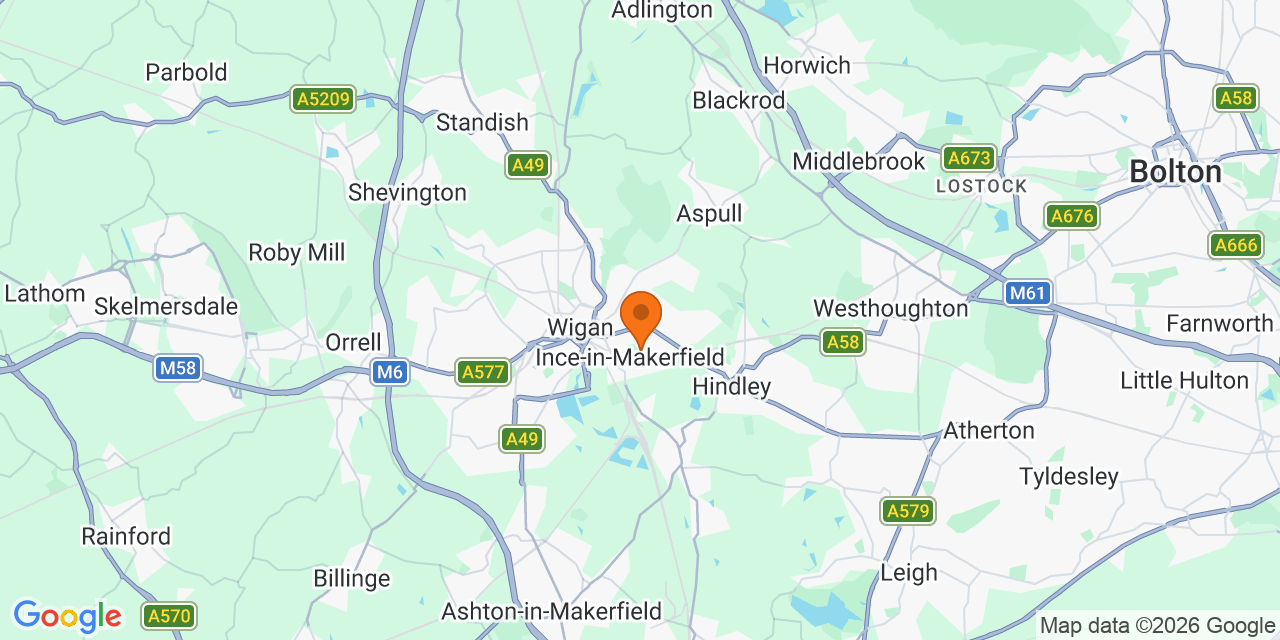 Map of the venues for Football tournaments in Wigan