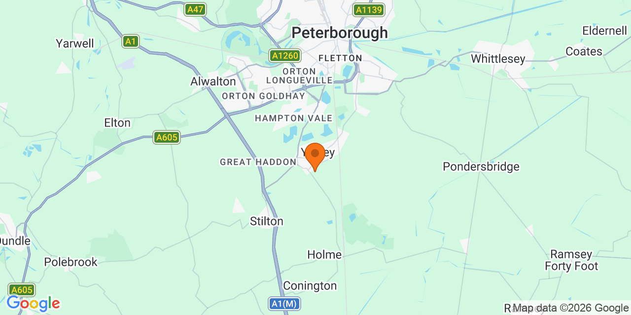 Map of the venues for Football tournaments in Yaxley