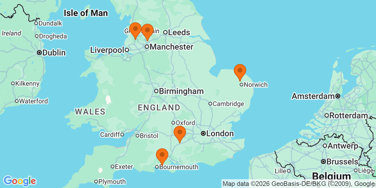 Map of the venues for Open-age football tournaments