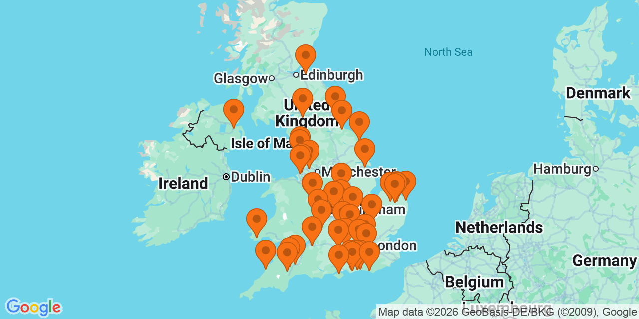 Map of the venues for U11 football tournaments