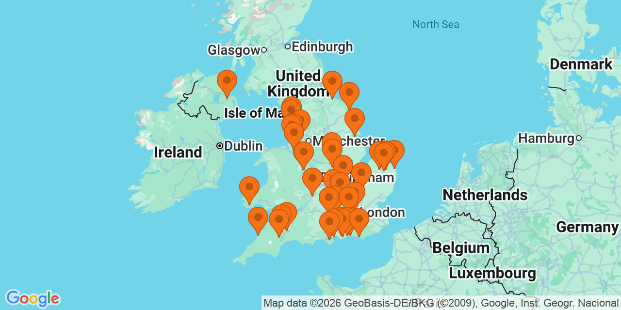 Map of the venues for U12 football tournaments