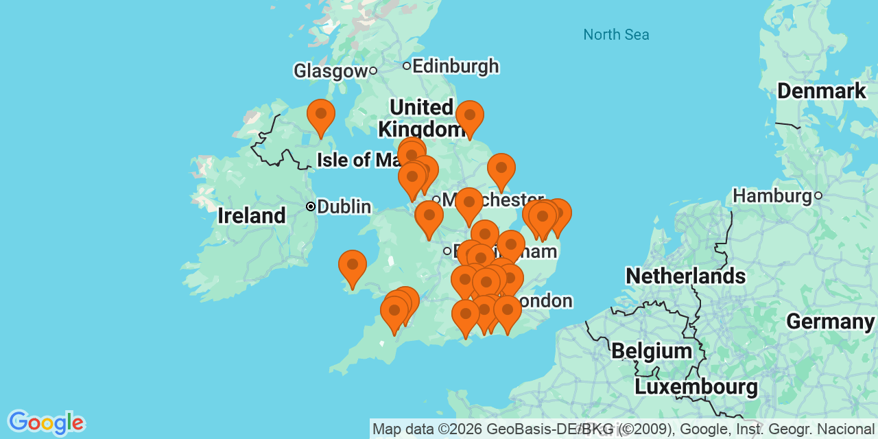 Map of the venues for U13 football tournaments