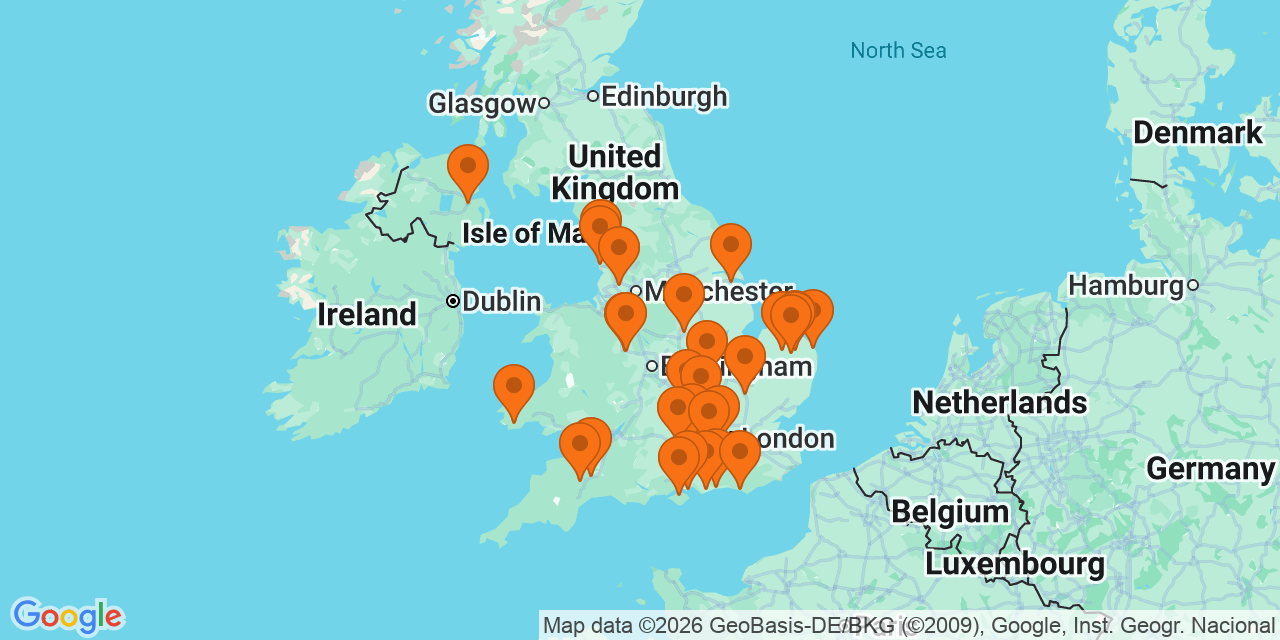 Map of the venues for U14 football tournaments