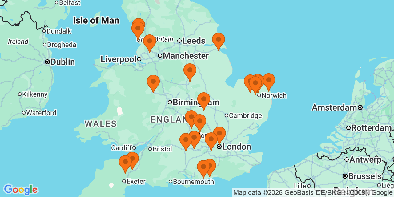 Map of the venues for U15 football tournaments