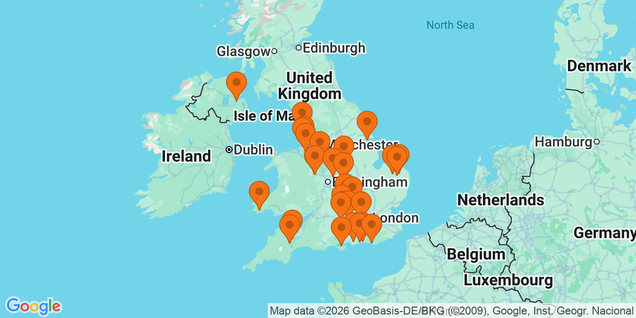 Map of the venues for U7 football tournaments