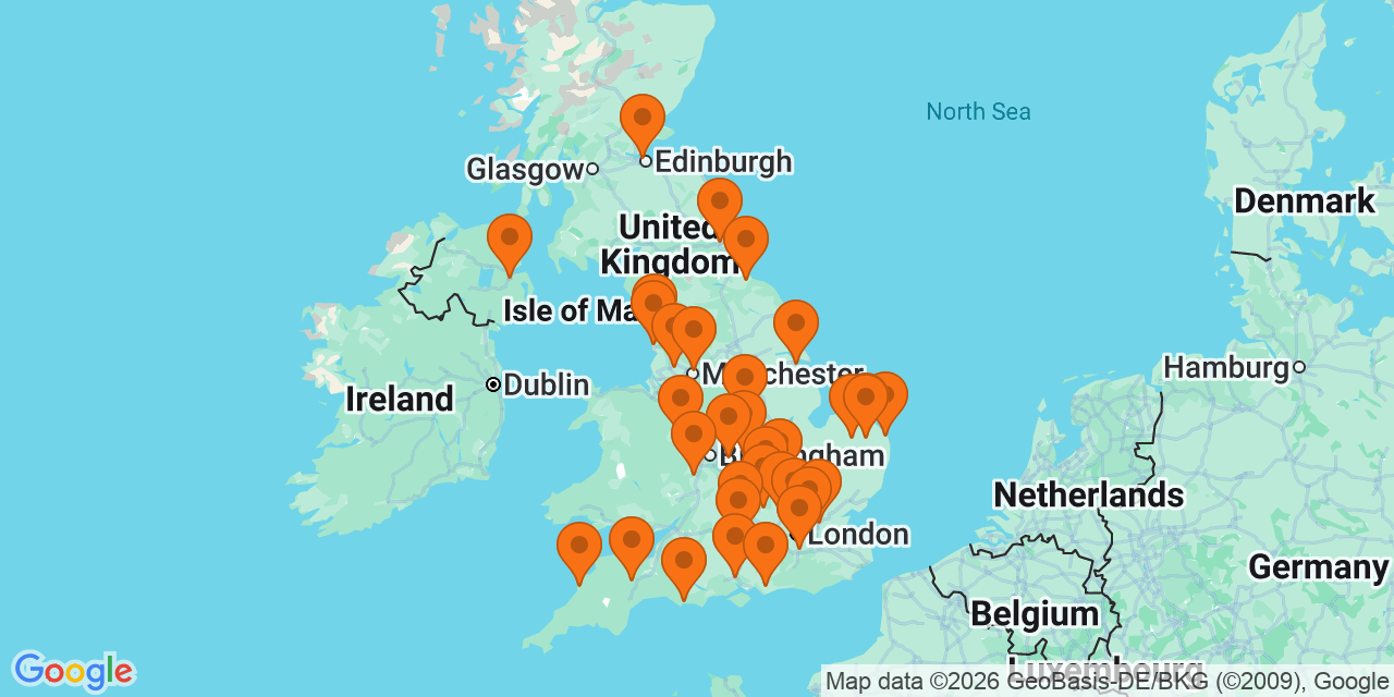 Map of the venues for U8 football tournaments
