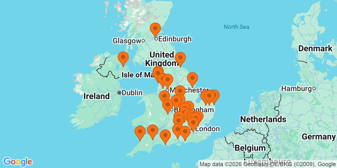 Map of the venues for U9 football tournaments
